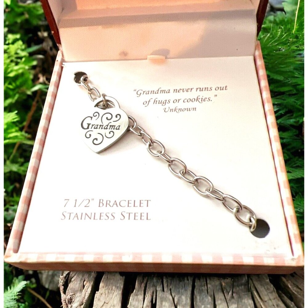 Stainless Steel 7 1/2" GRANDMA Bracelet New in Case
